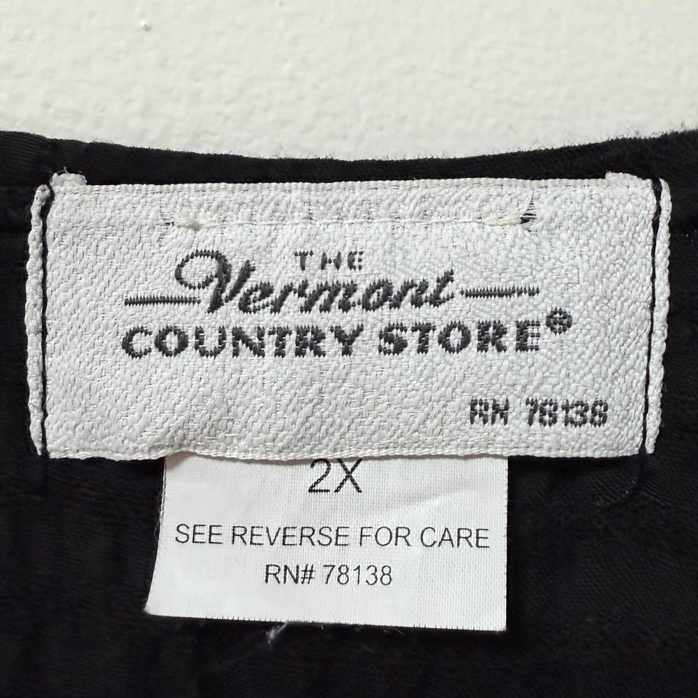 The Vermont Country Store Textured Cotton Midi Dress Size 2X Black Farmhouse - Picture 7 of 9